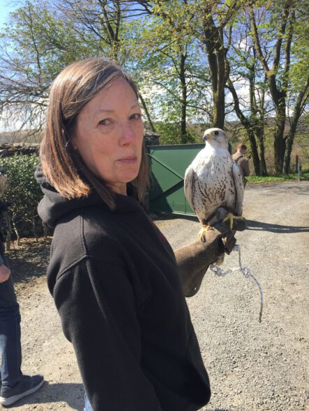 Henrietta with falcon